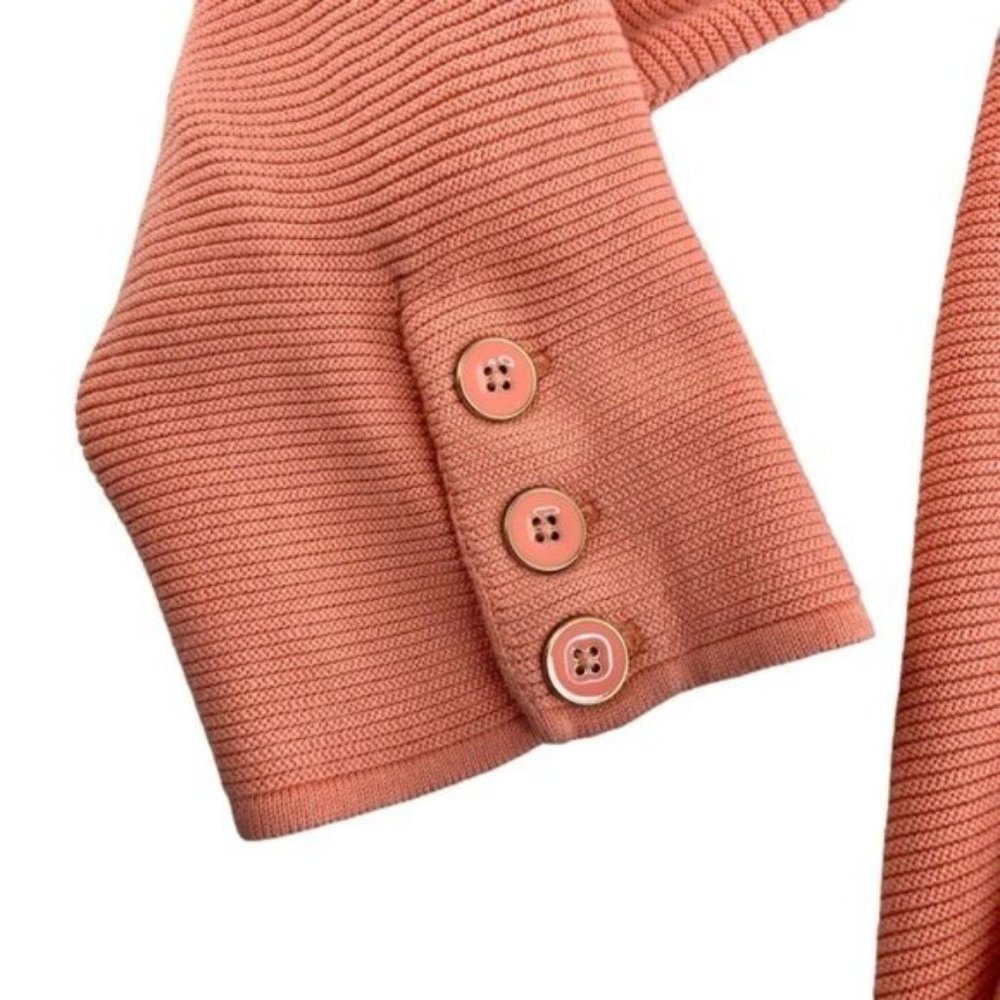 Talbots Coral Ribbed Long Ottoman Cardigan - Picture 4 of 7